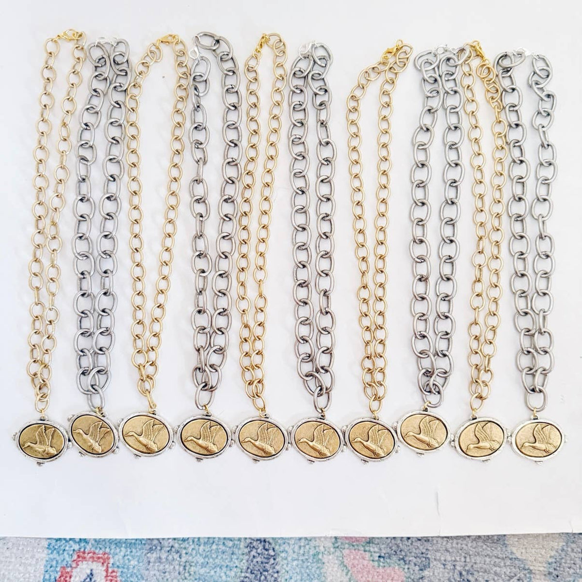 The Mixed Metal Signature Duck Necklace by MC