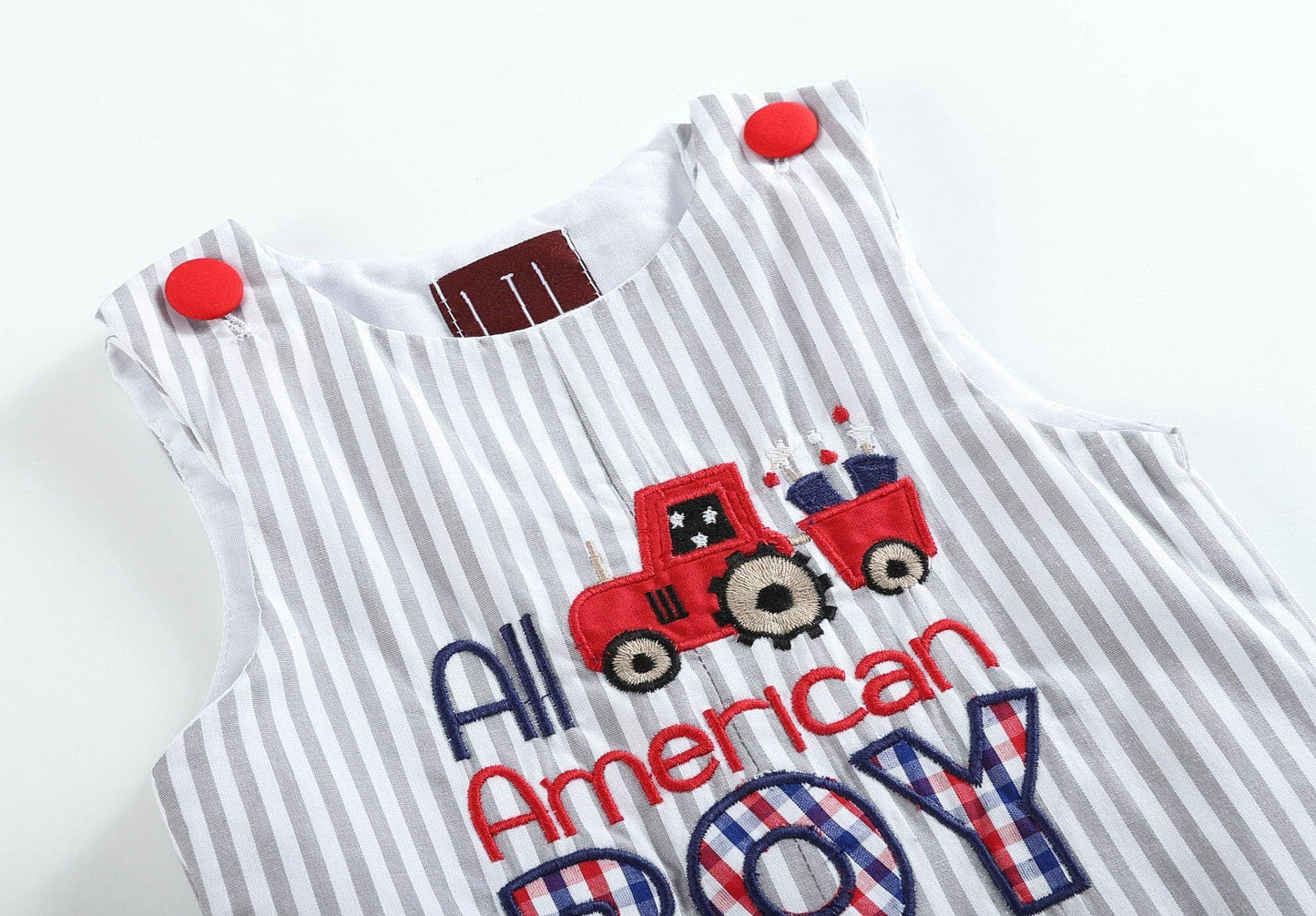 Gray & White 'All-American Boy' Shortalls