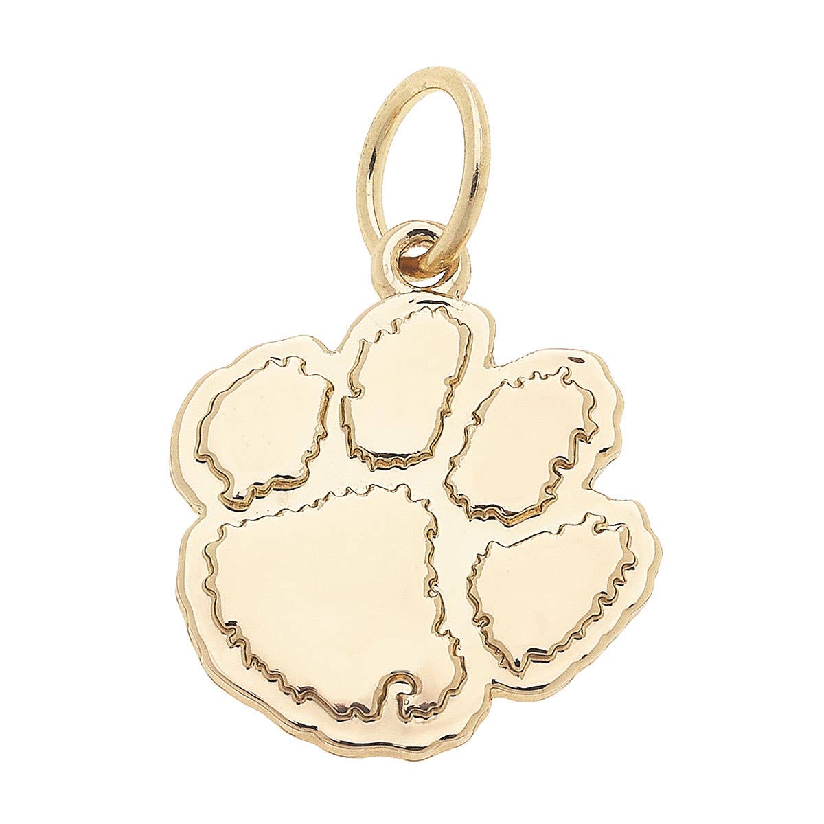Cougar Paw Print Shiny Gold Logo Charm