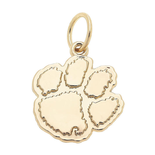 Cougar Paw Print Shiny Gold Logo Charm