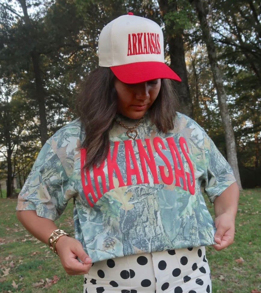 Delta Vintage Wood Camo Arkansas Puff Tee