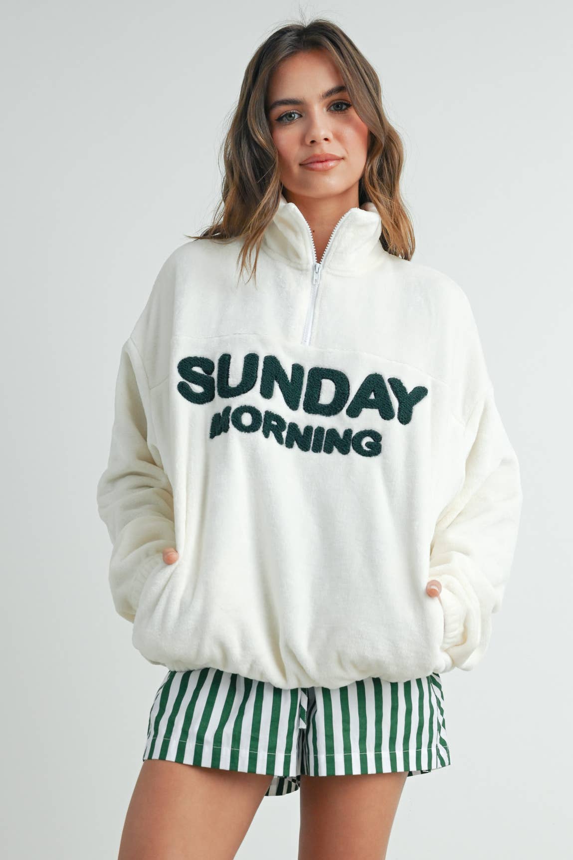 Sunday Morning Half-Zip Pullover Sweatshirt - BMT7579