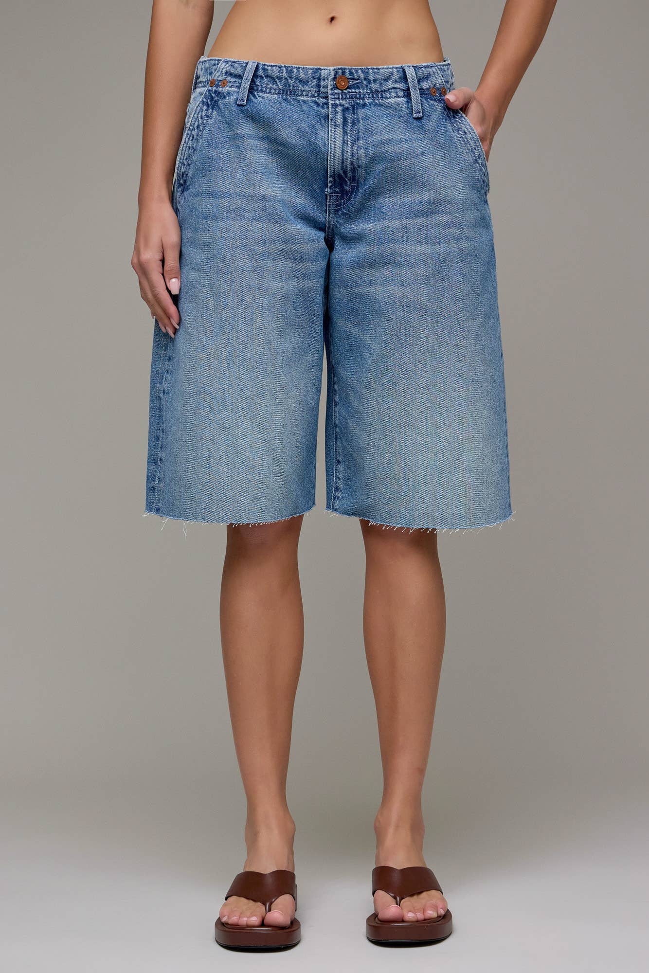 Medium Wash Clean Classic 13 1/2" Inseam Barrel Shorts