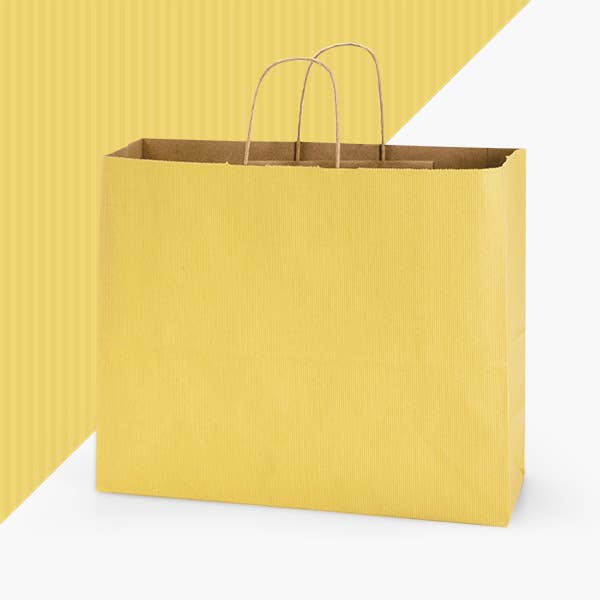 Recycled Shadow Stripe Kraft Paper Shopping Bags