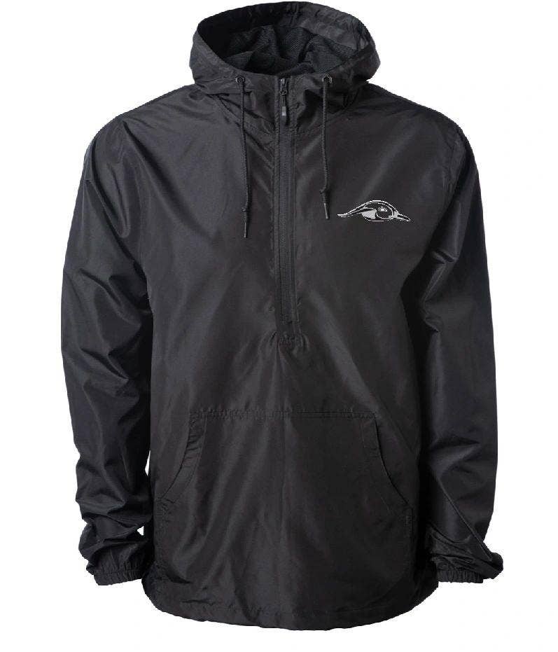 AF Waterfowl Black Lightweight 1-4 Zip Pullover Windbreaker Jacket - Water Resistant