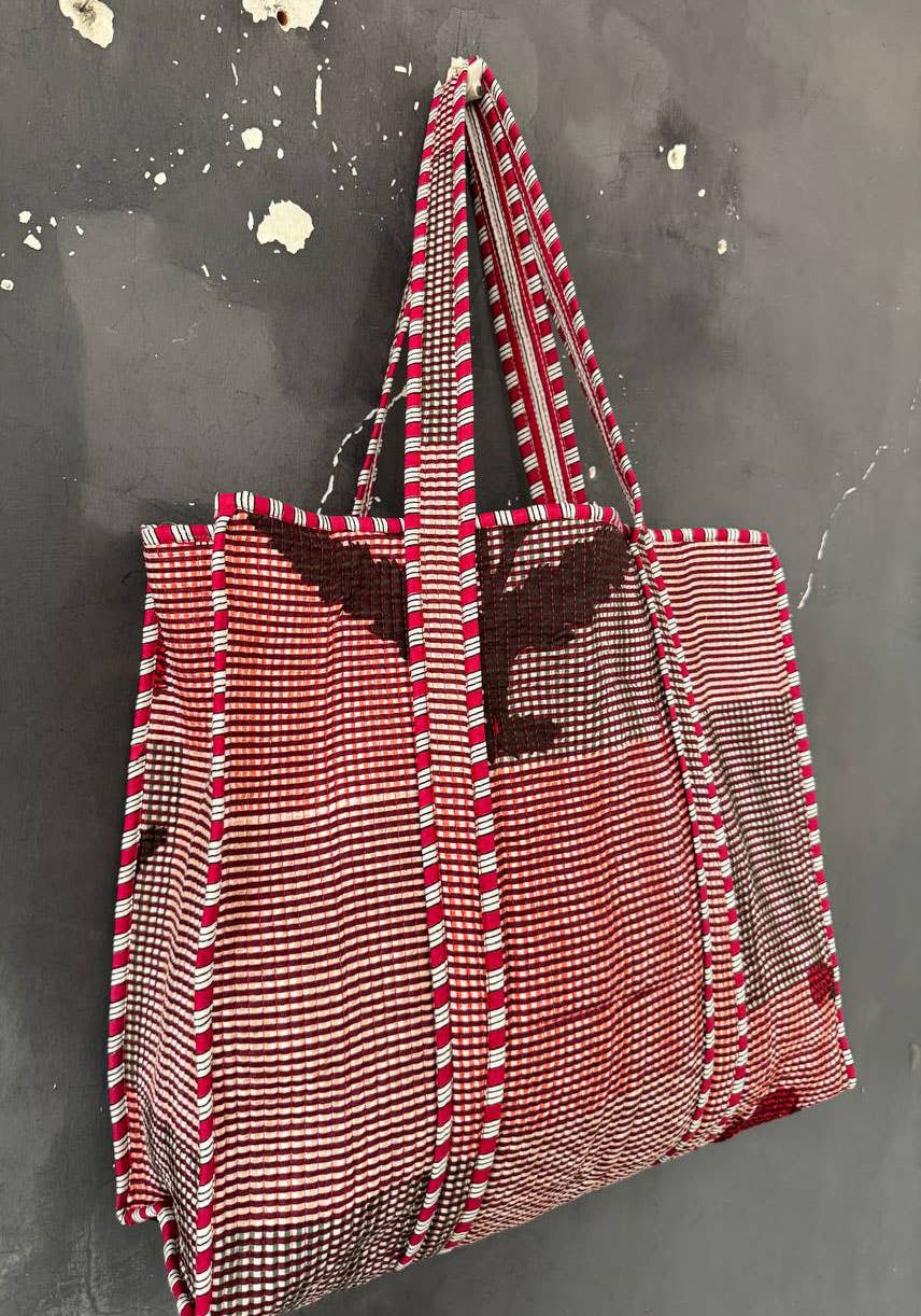 Patchwork Quilted Cotton Bag Block Print Jhola Bag Girls Bag