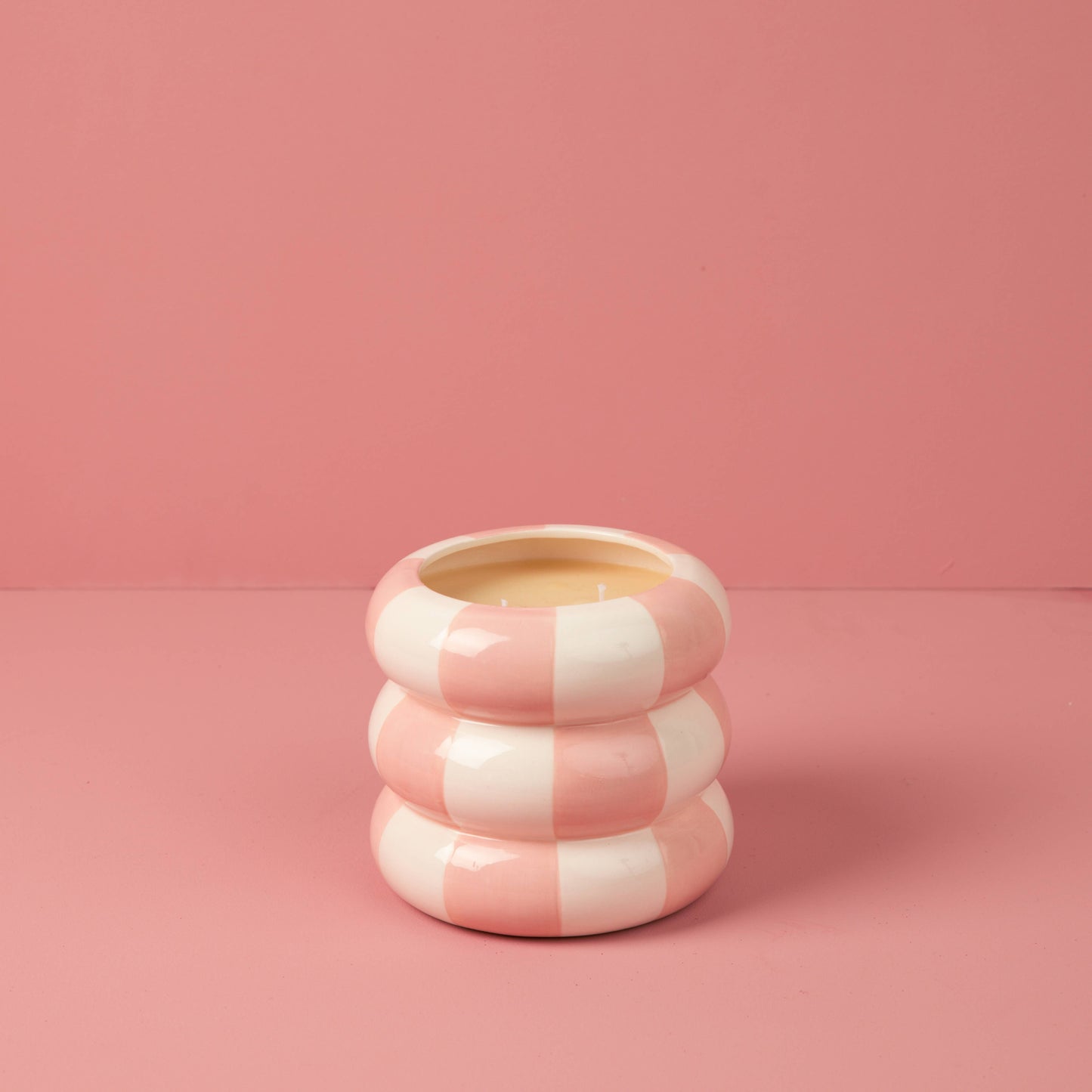 Sweet Grace Collection Candle #74 | Striped Pink Candle
