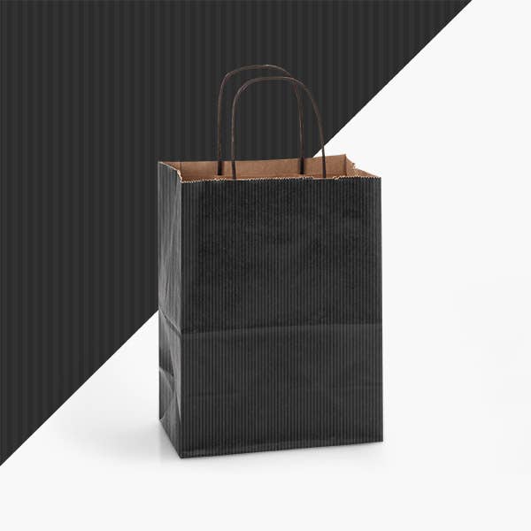 Recycled Shadow Stripe Kraft Paper Shopping Bags