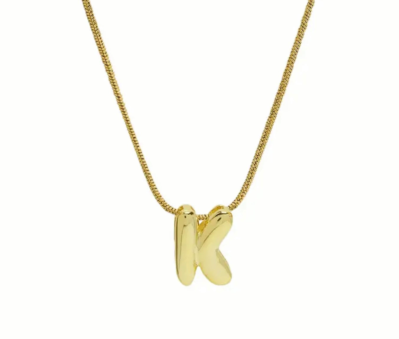 Bubble Initial Stainless Steel Necklace