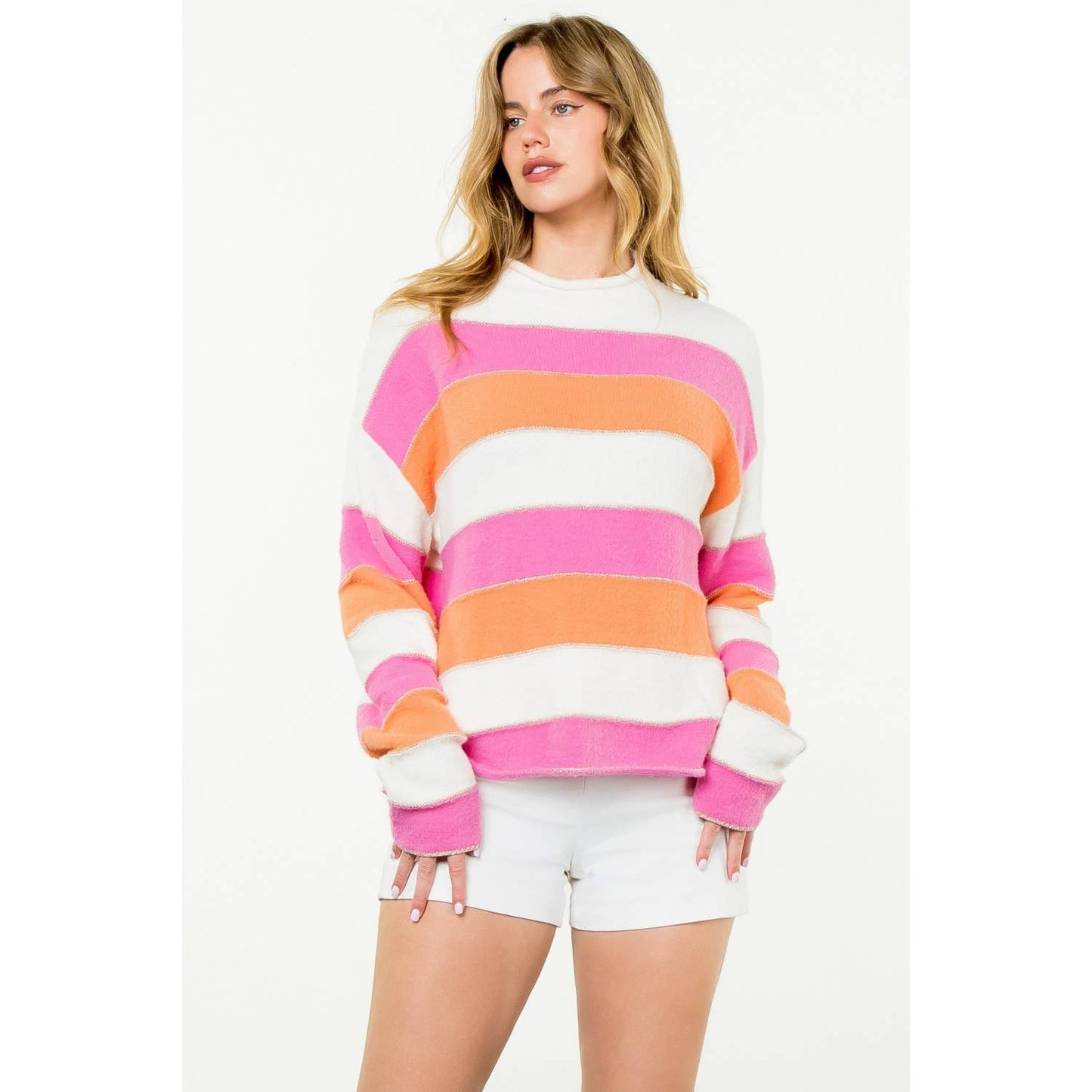 Striped Pattern Knit Sweater