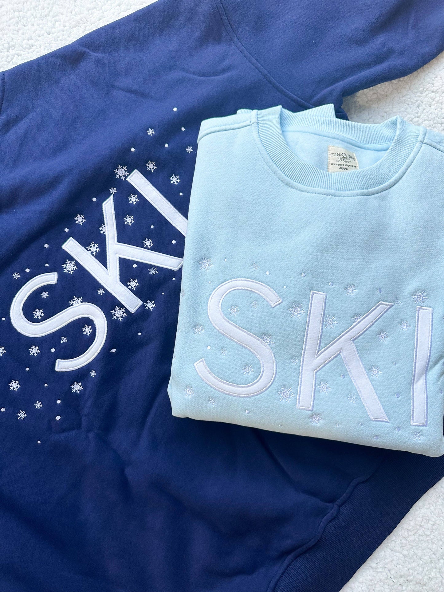 Navy Blue Ski Snowflake Sweatshirt