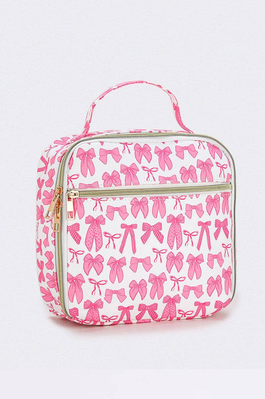 Bow Printed Canvas Lunchbox Bag