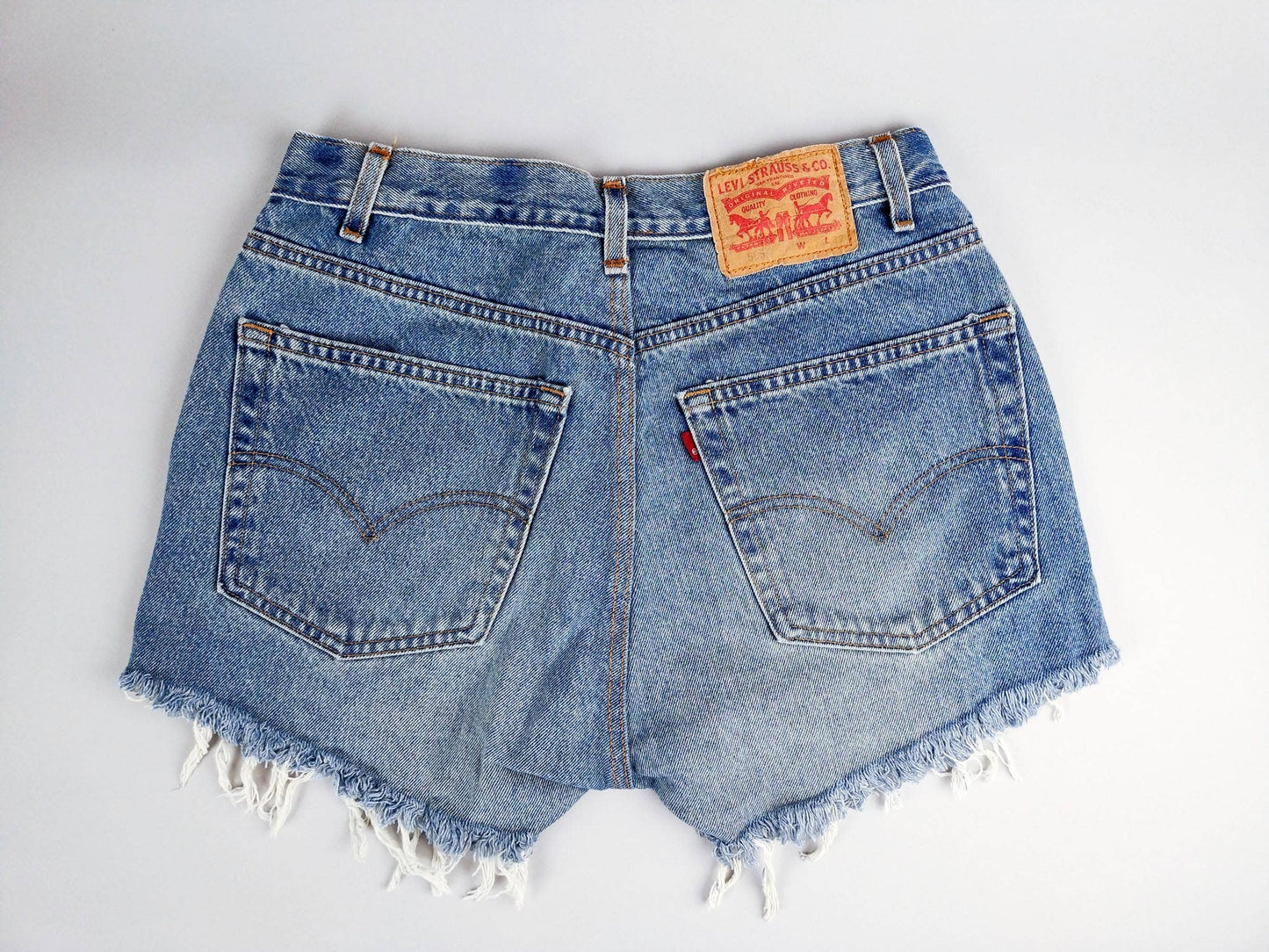 High-Rise Upcycled Denim Cutoff Shorts - Original