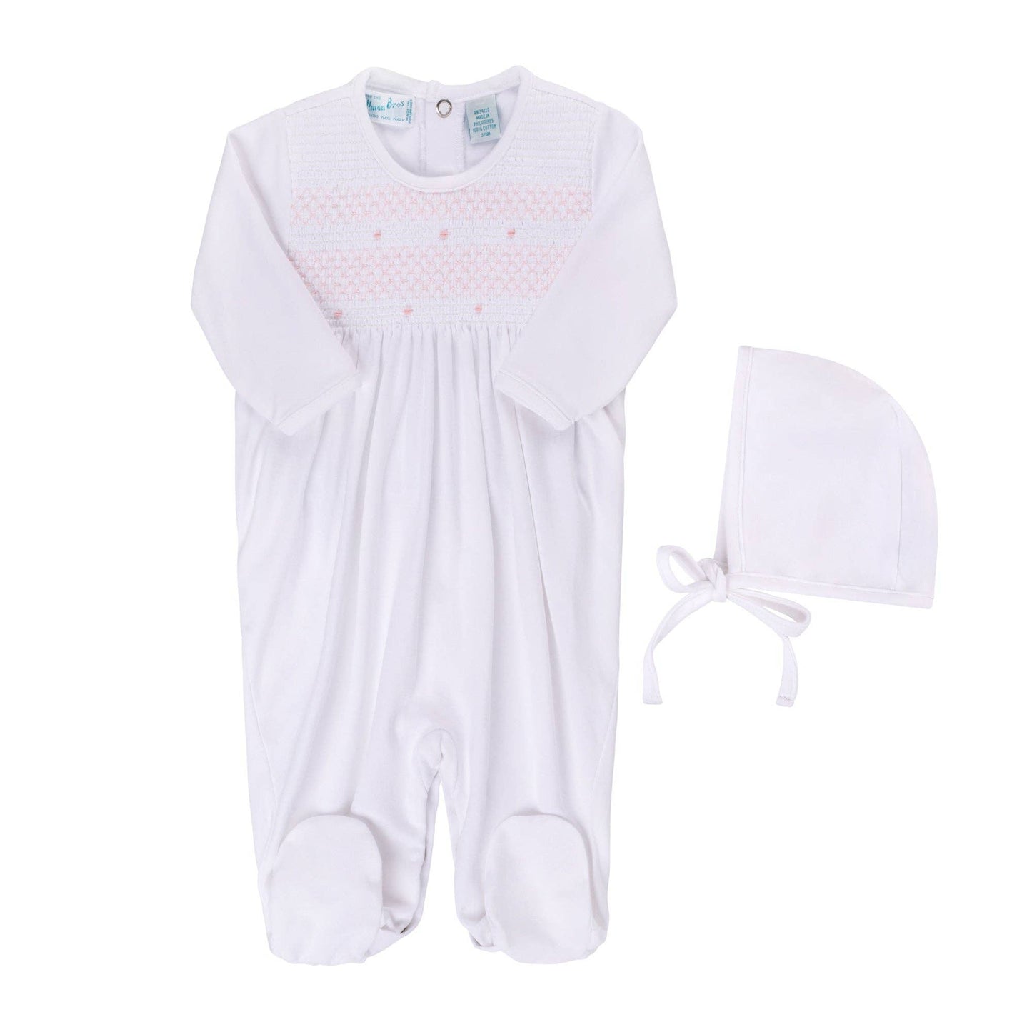 Baby Boys & Girls Smocked Bullion Romper w/Hat