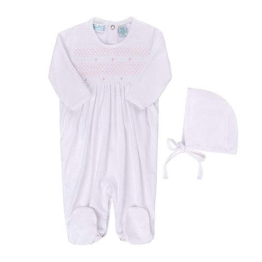 Baby Boys & Girls Smocked Bullion Romper w/Hat