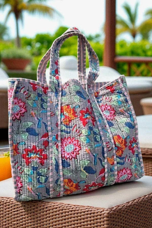 Laurie Lavender Floral Tote Bag