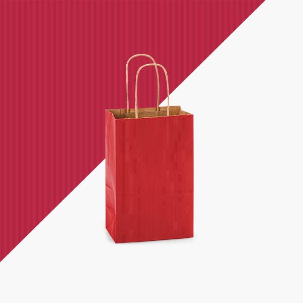Recycled Shadow Stripe Kraft Paper Shopping Bags