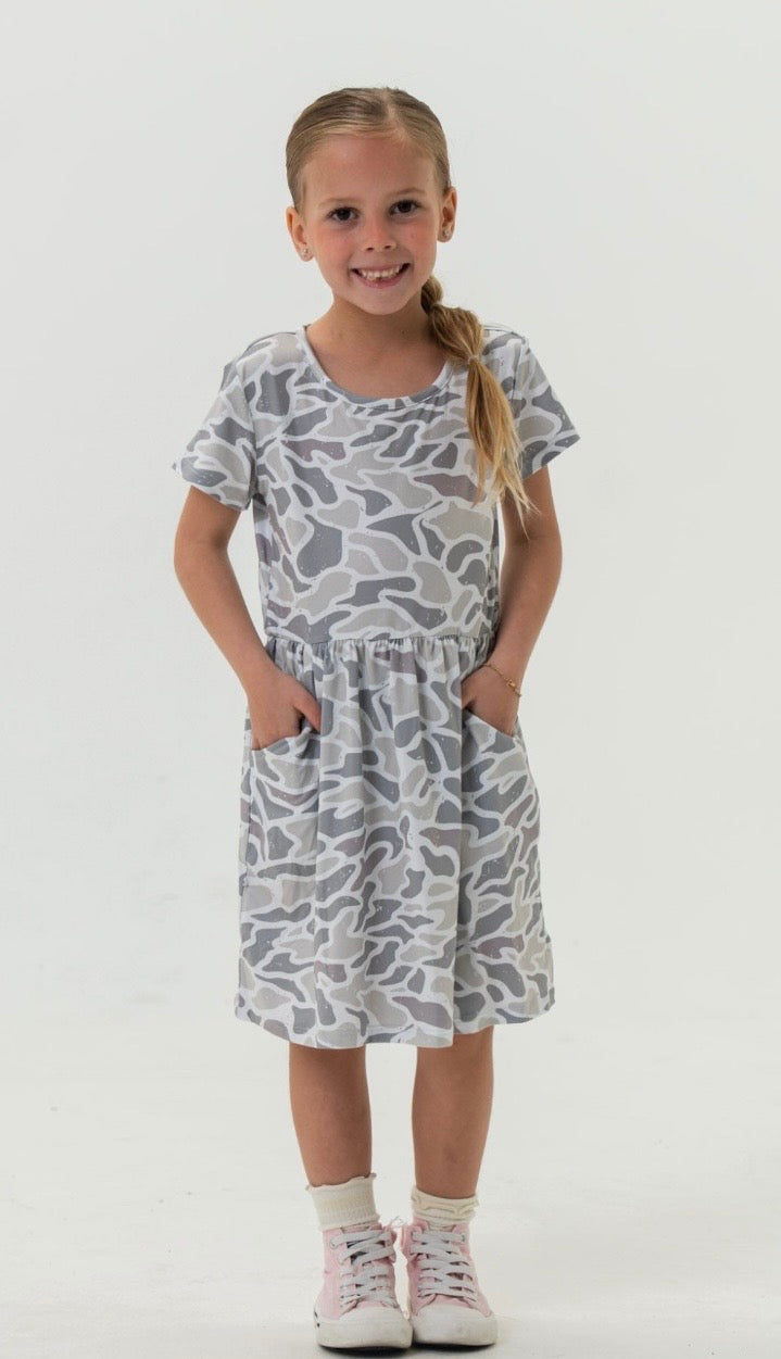 Burlebo Youth White Camo Moxie Dress