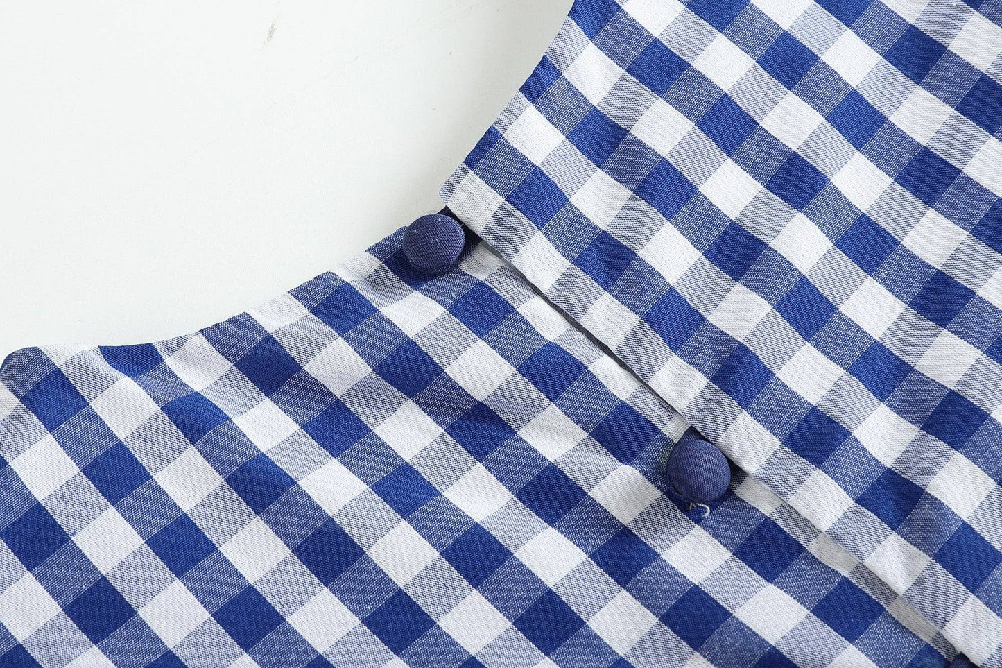 Royal Blue Gingham Ruffle Bow Dress