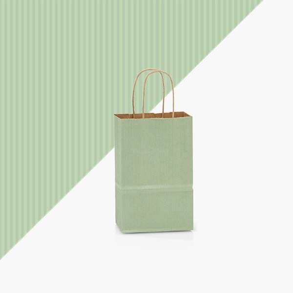 Recycled Shadow Stripe Kraft Paper Shopping Bags
