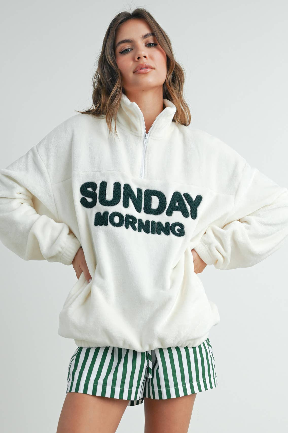 Sunday Morning Half-Zip Pullover Sweatshirt - BMT7579