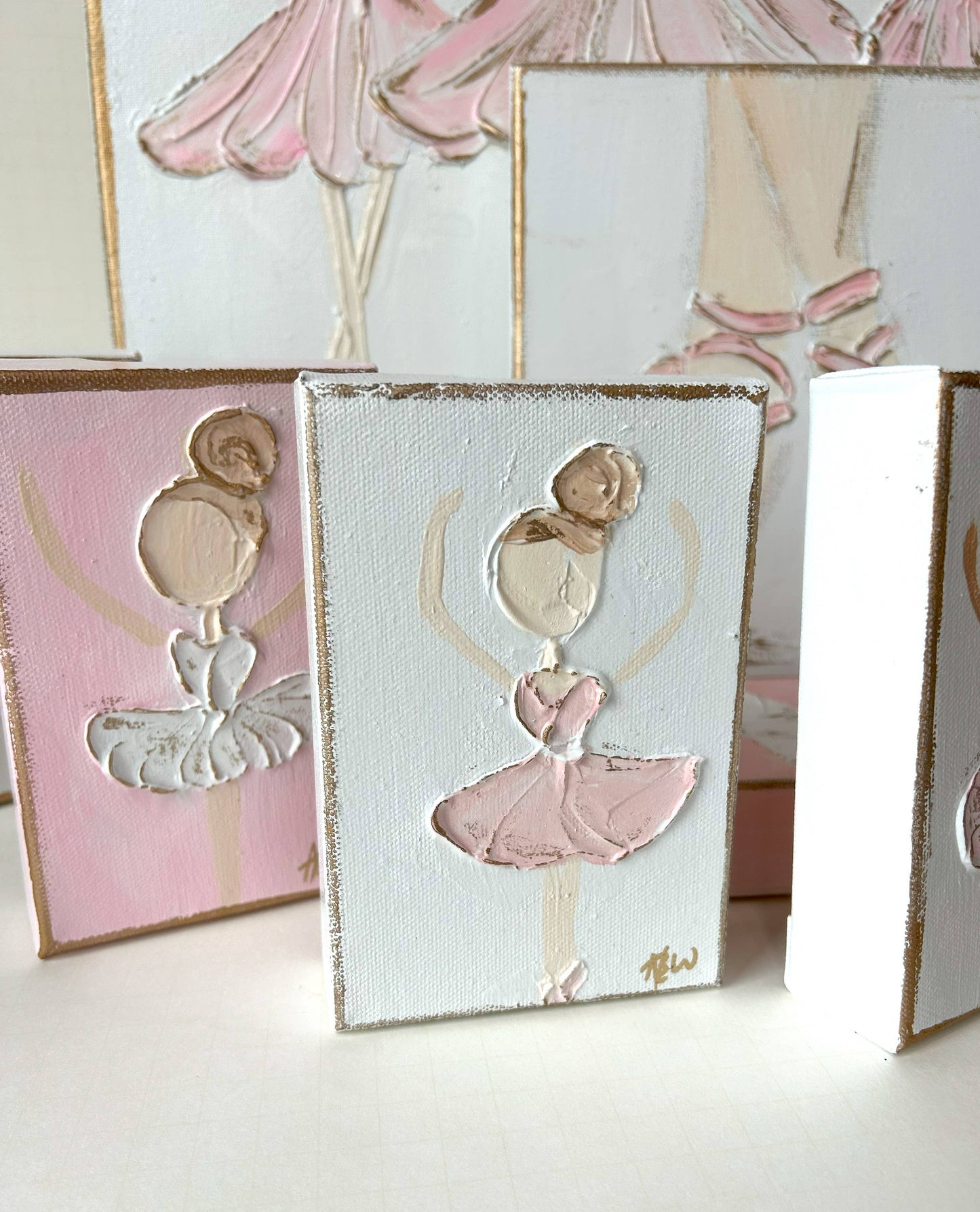 Ballerina canvas hand painted textured recital dance ballet