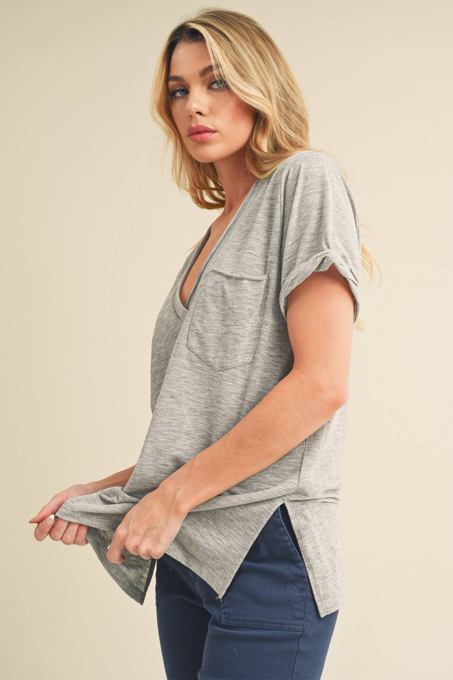 Zoie V-Neck Short Sleeve Top