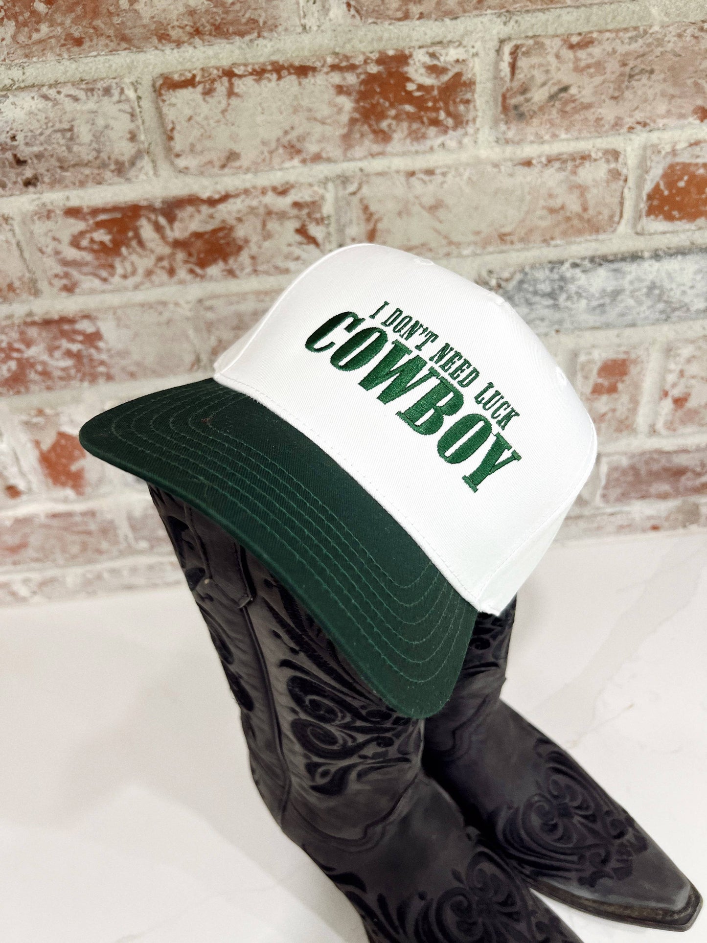 I Don't Need Luck Cowboy- St. Patrick’s Day Embroidered Hat