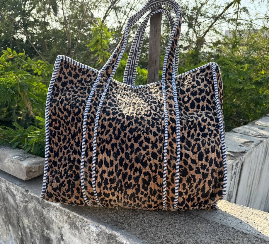 Velvet Leopard Travel Quilted Bag