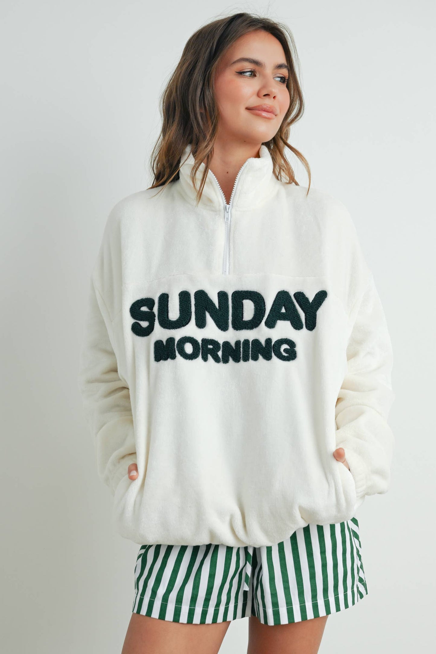 Sunday Morning Half-Zip Pullover Sweatshirt - BMT7579