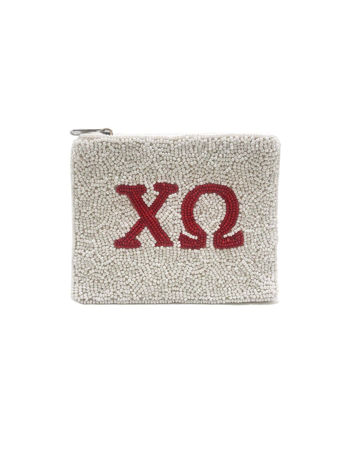 CHI OMEGA BEADED POUCH