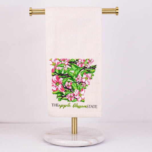 Arkansas Apple Blossom Hand Towel   Cream/Multi   20x28