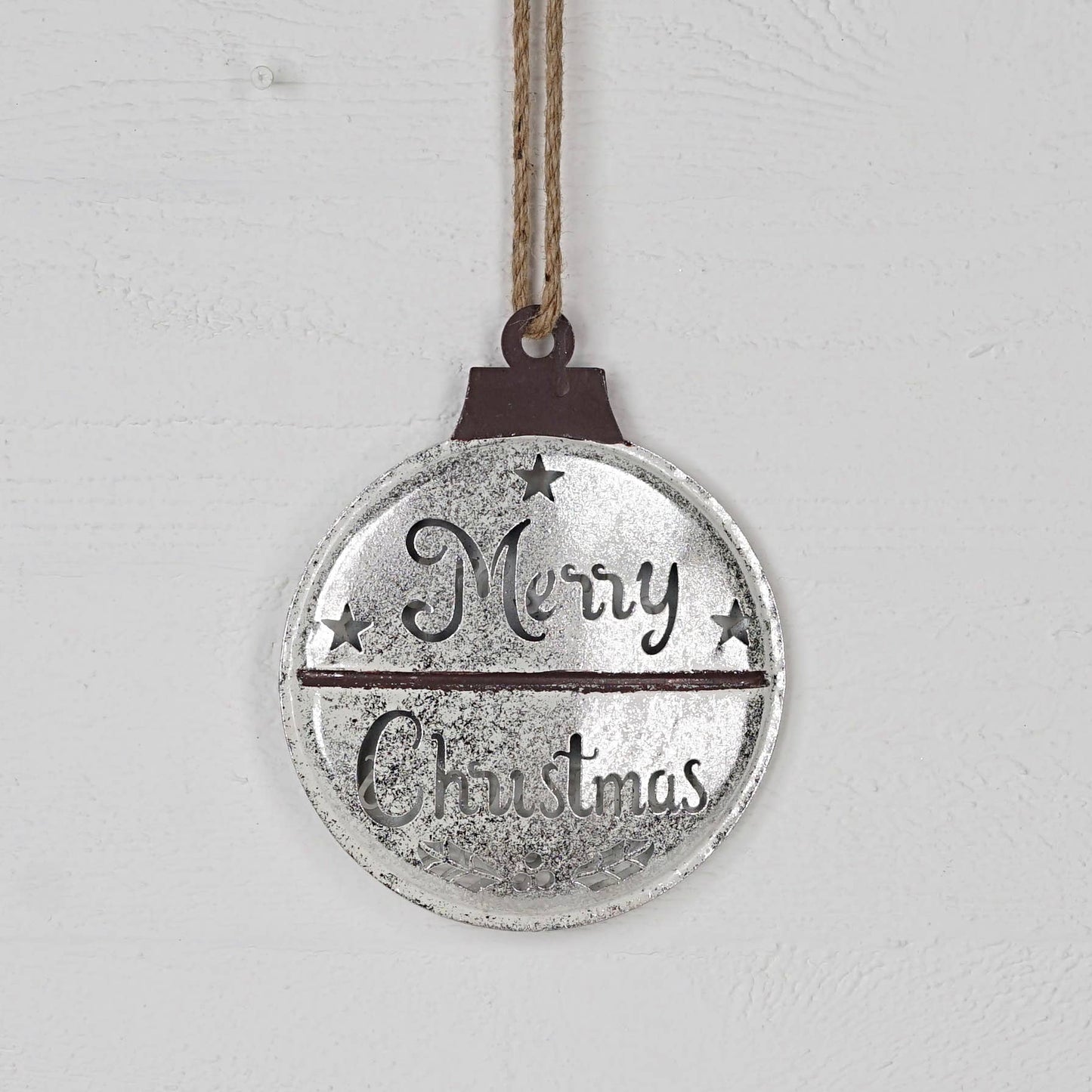 7.25inD Metallic glitter 3D ornament w. text-WT