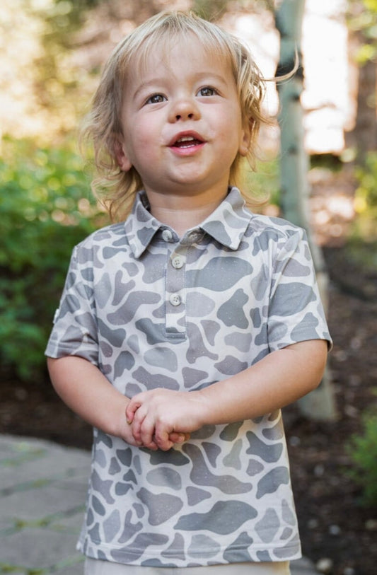 Burlebo Youth Performance Polo - Classic Deer Camo