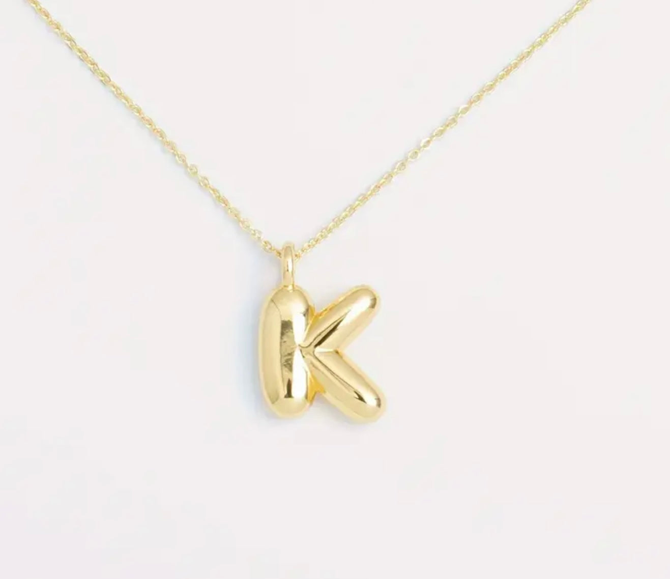 Bubble Initial Gold Plated Necklace