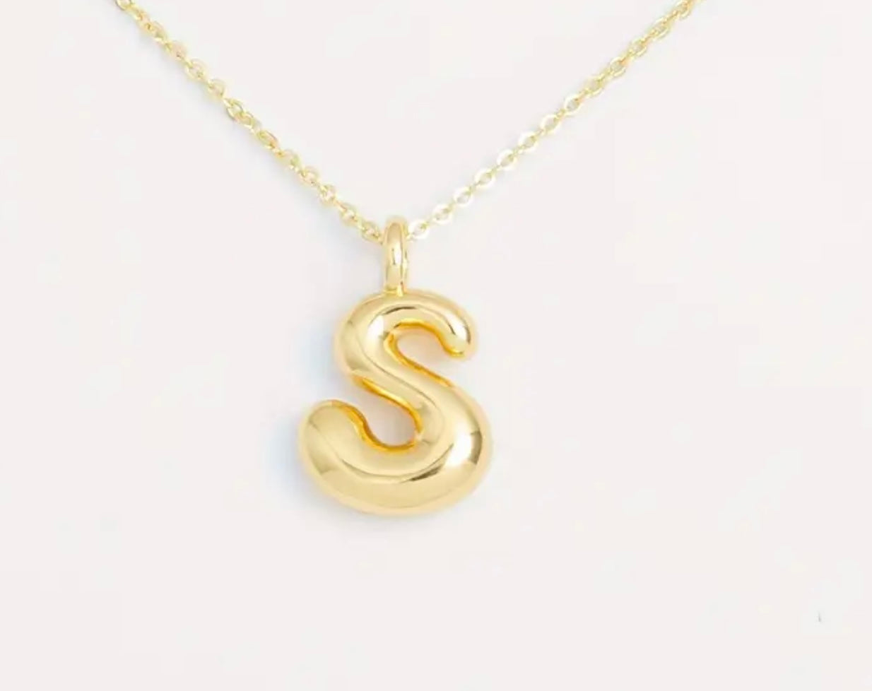 Bubble Initial Gold Plated Necklace