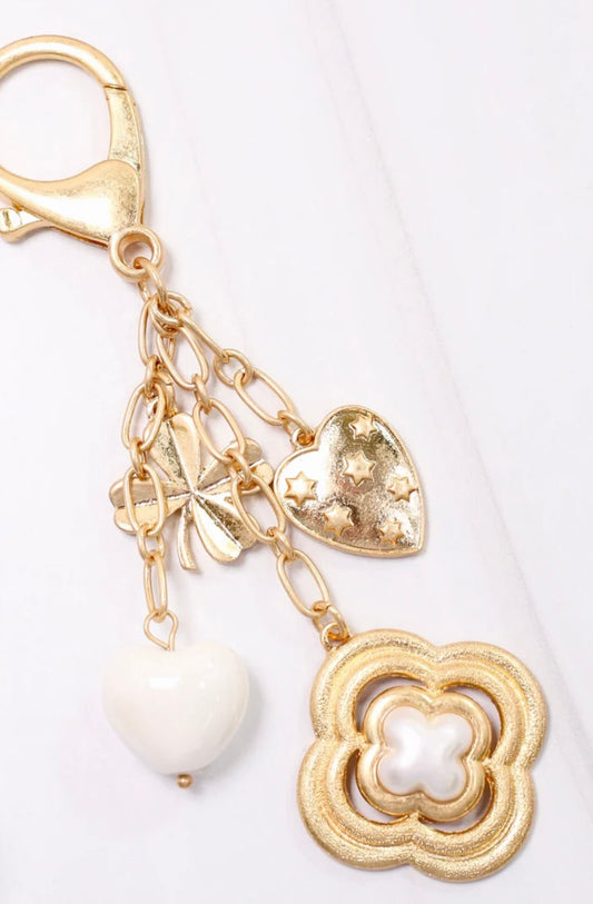 Corina Clover Heart Bag Charm Chain