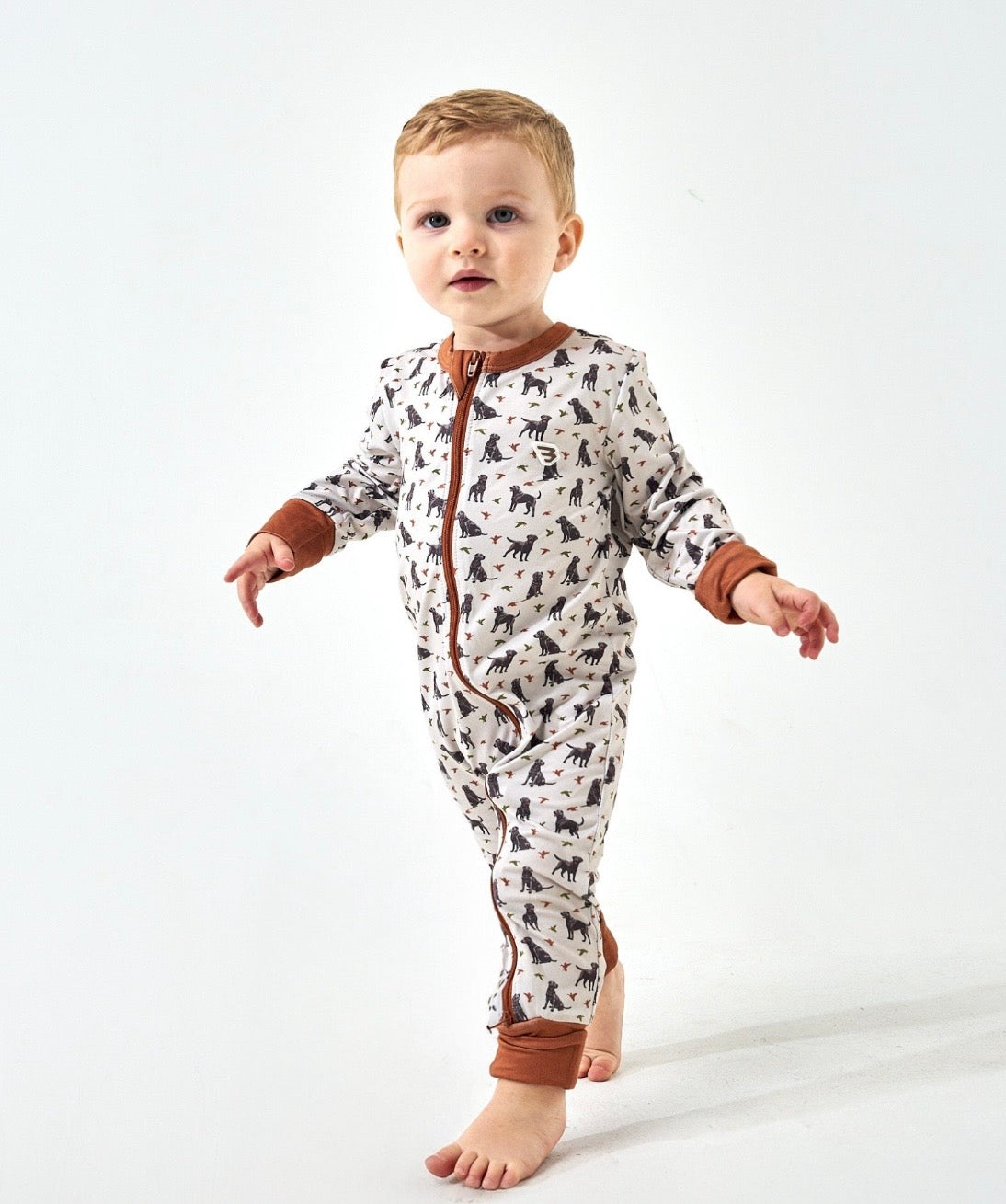 Burlebo Baby Zip Up-Ducks & Dogs