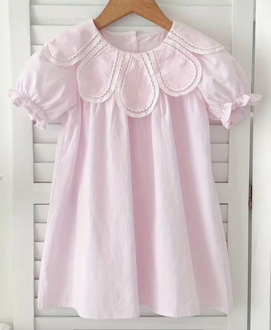 Pale Pink Petal Neck Dress