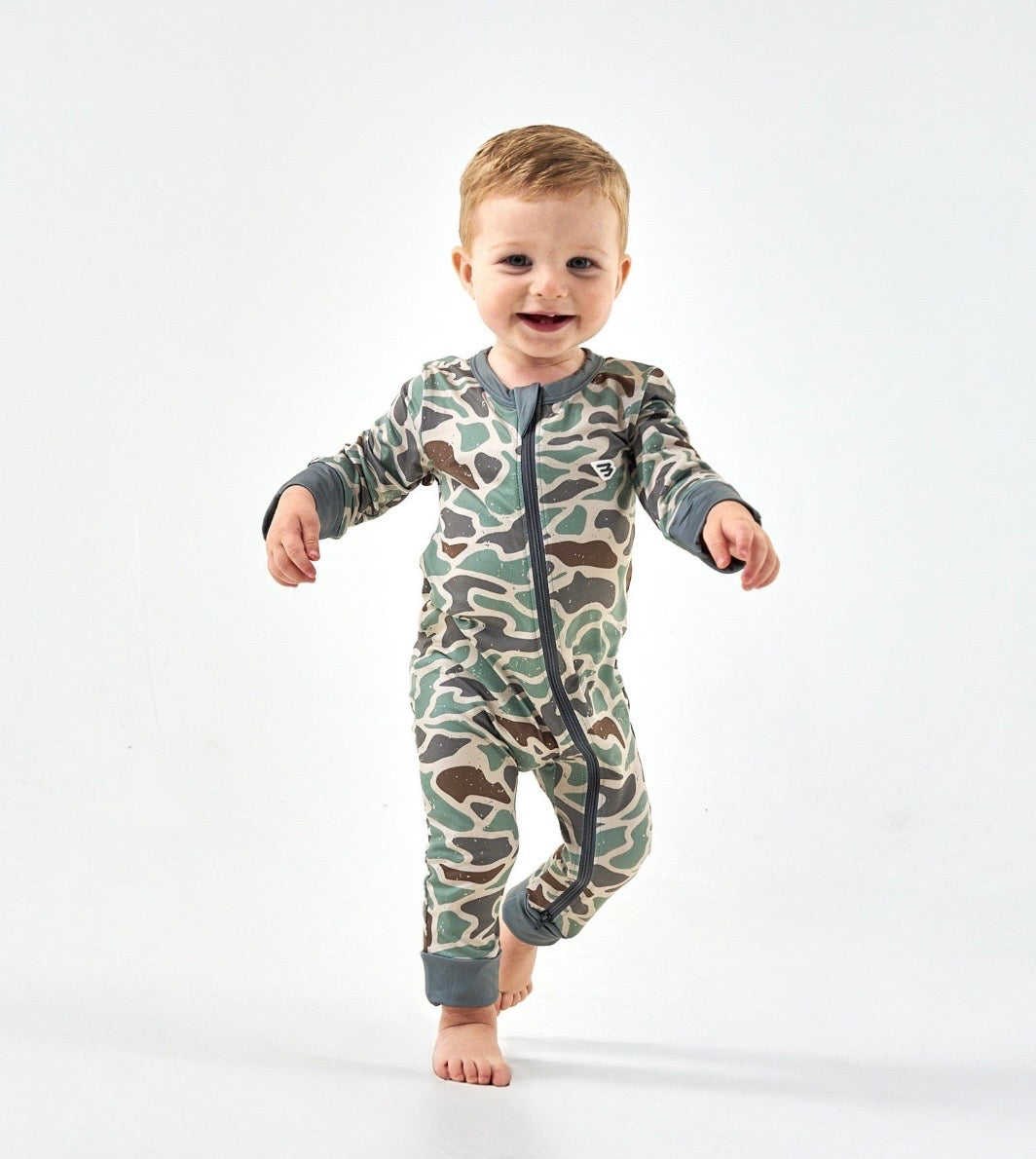 Burlebo Baby Zip Up-Retro Duck Camo