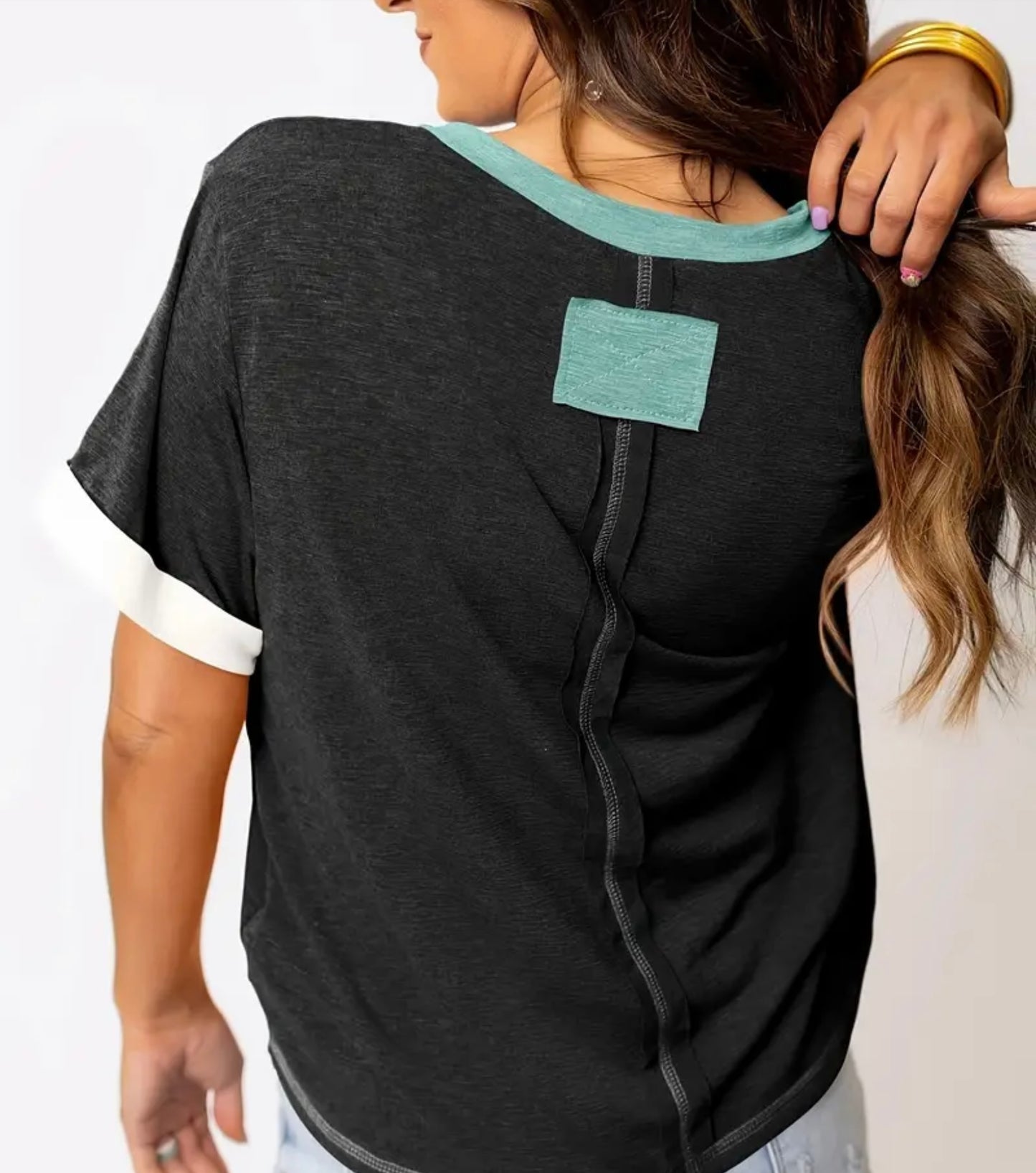 Trim v neck tshirt