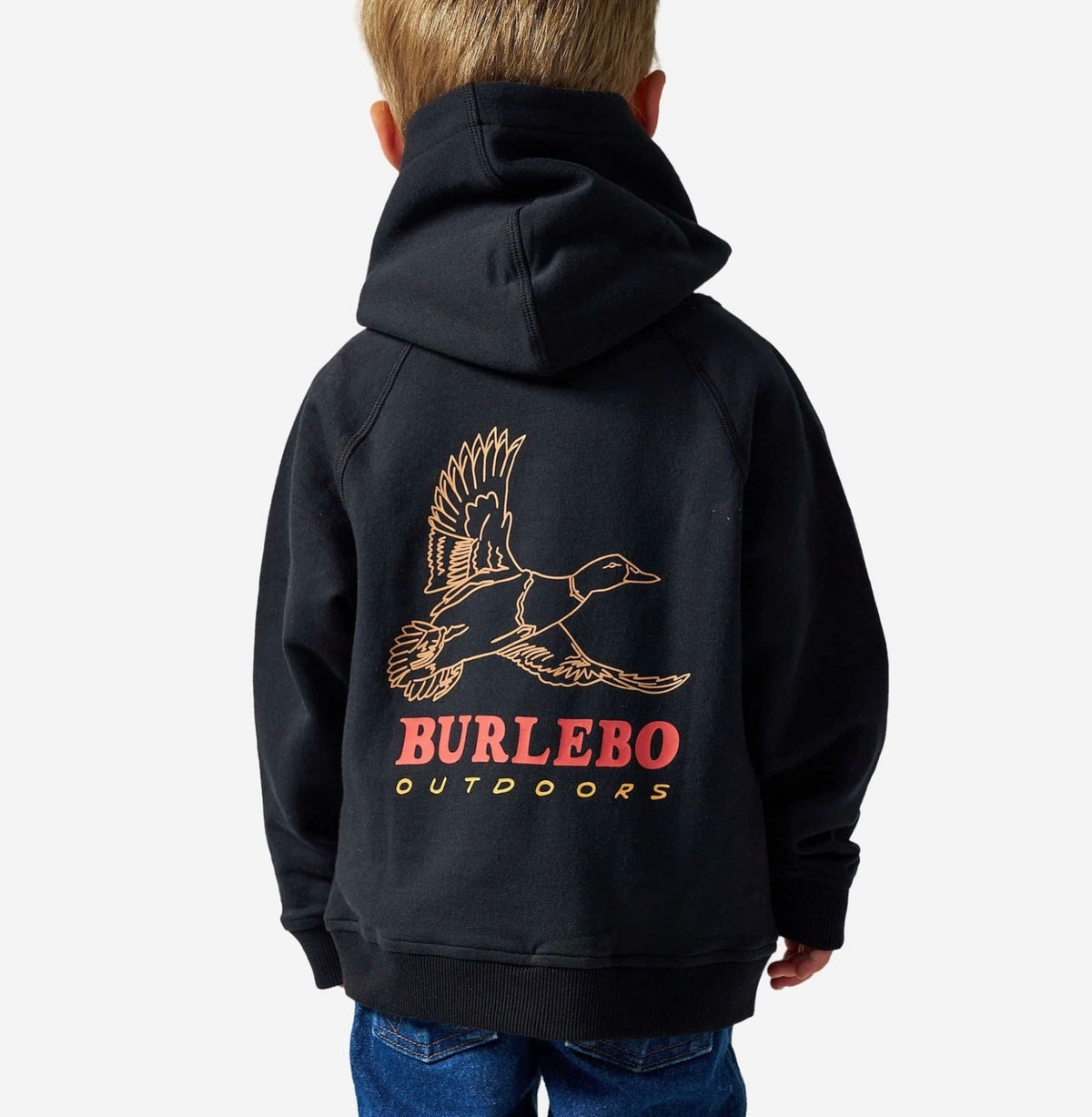 Burlebo Youth Fleece Hoodie-Duck Wild Black