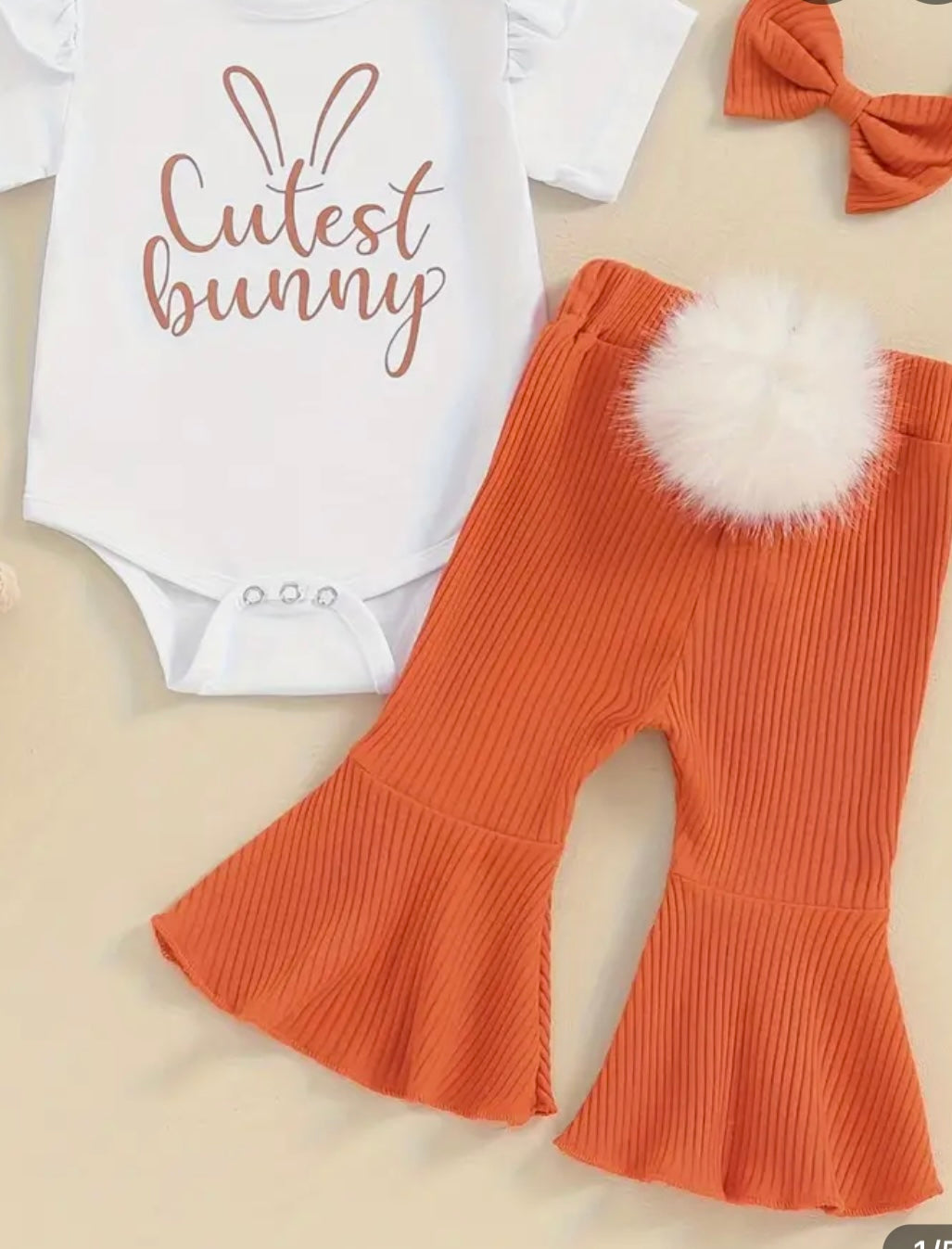 Cutest Bunny Onesie & Pants with a cottontail 12months