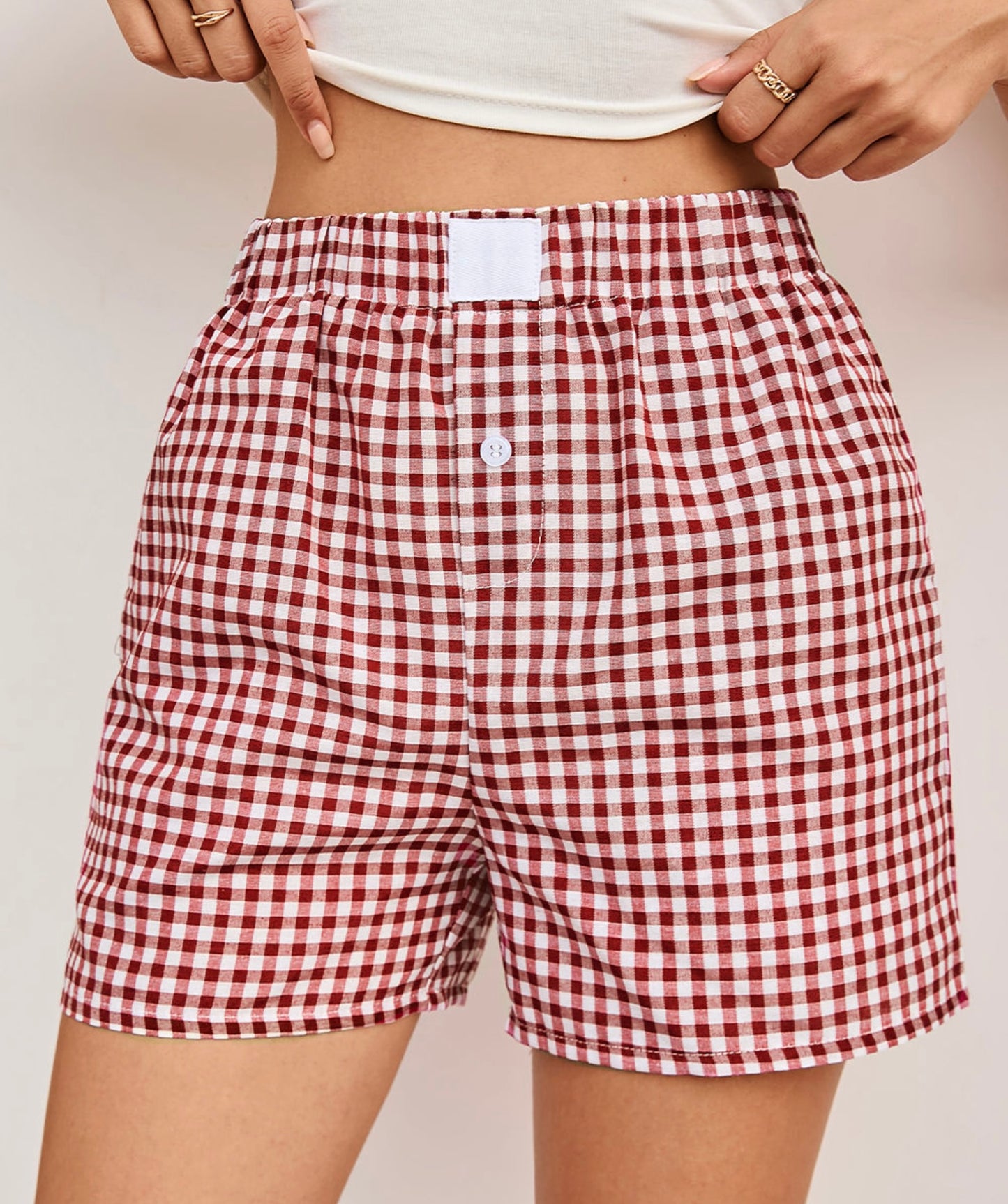 Red Plaid Boxer Shorts