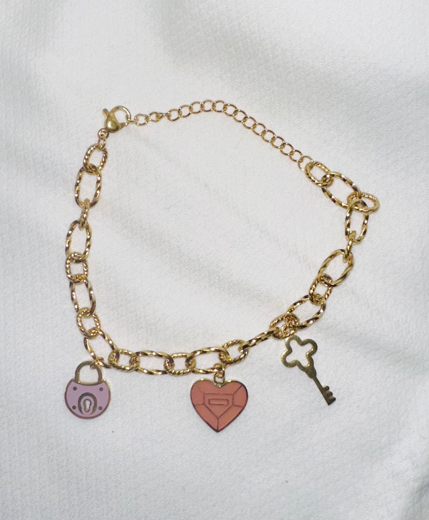 Heart Key-lock Pendant Bracelet