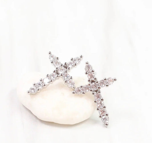 Florence CZ Cross Earrings