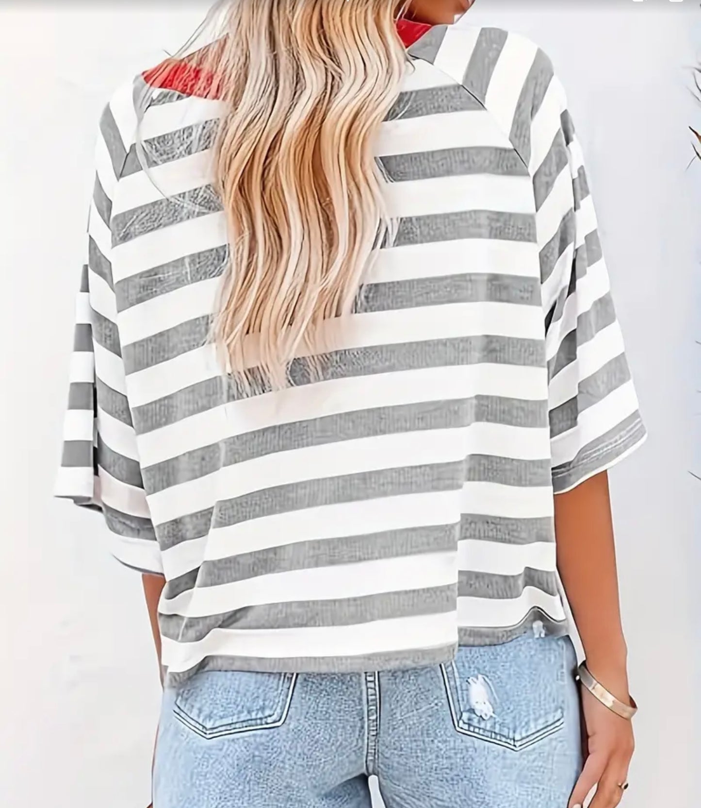 Light grey striped loose tshirt