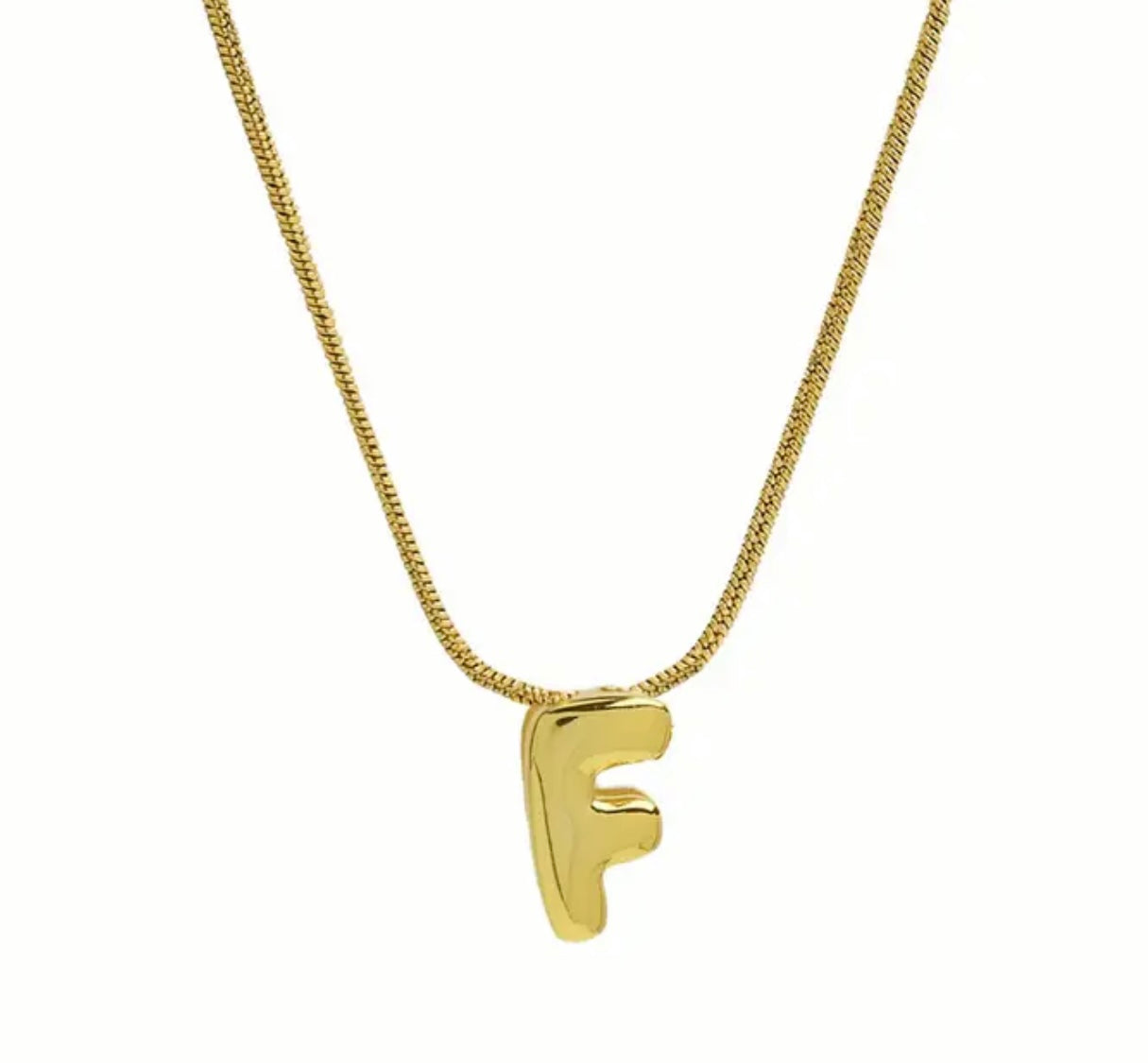 Bubble Initial Stainless Steel Necklace