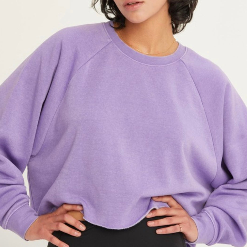 Raw Hem Cropped Sweatshirt