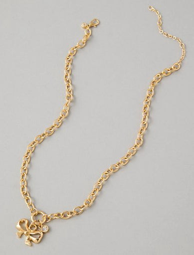 Gold Bow Chain Necklace